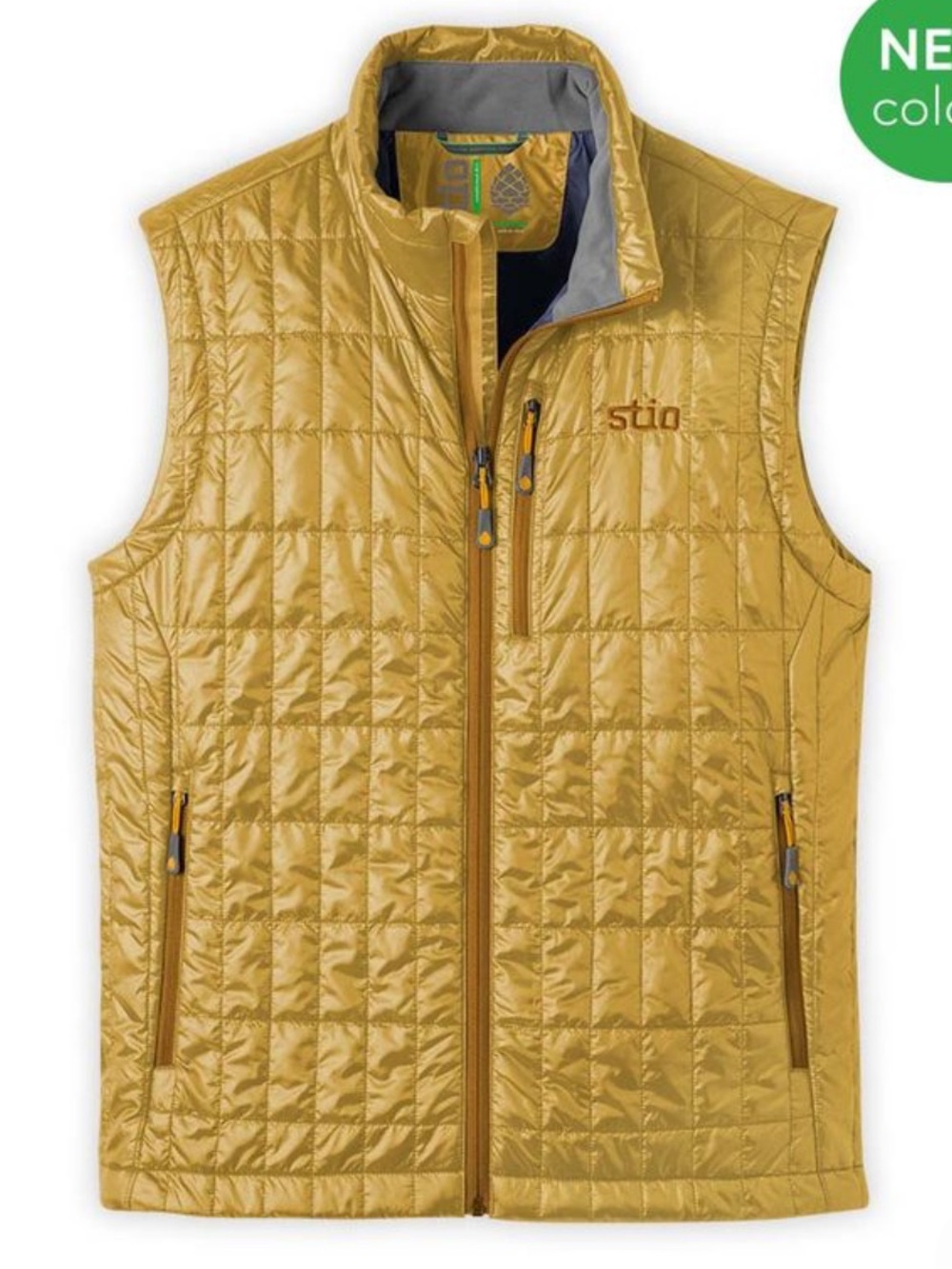 Stio Men's “Azura” Quilted Insulated Vest in Mustard Yellow